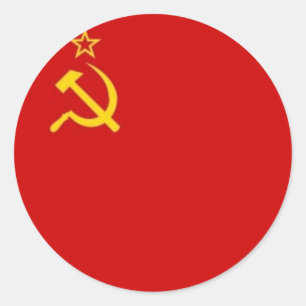 RUSSISCHE FLAGGEN-AUFKLEBER RUNDER AUFKLEBER