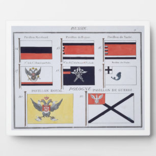 Russische Flaggen, aus einem französischen Flaggen Fotoplatte