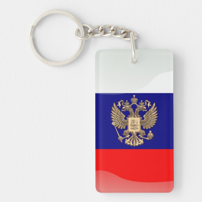 Russische glatte Flagge Schlüsselanhänger (Vorderseite)