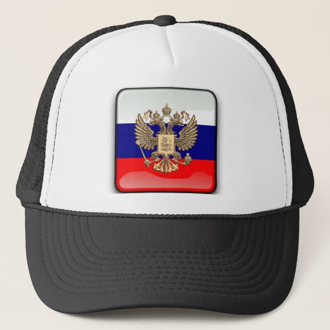 Russische glatte Flagge Truckerkappe (Vorderseite)