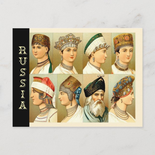 Russische Headressen Postkarte (Vorderseite)