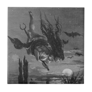 Russische Hexe: malerische Russland Keramik Tile Fliese