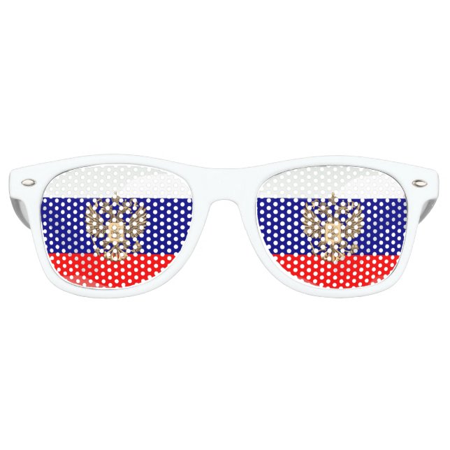 Russische Hochglanzflagge Partybrille (Vorderseite)