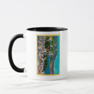 Russische Hügel-Skyline mit Tasse