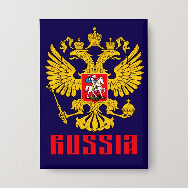 Russische Kaiserliche Adlerflagge Button (Vorderseite)