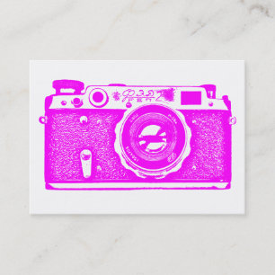 Russische Kamera - Magenta auf Weiß Visitenkarte