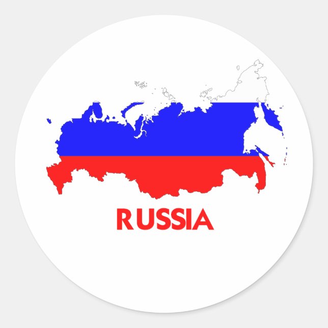 RUSSISCHE KARTE RUNDER AUFKLEBER (Vorderseite)