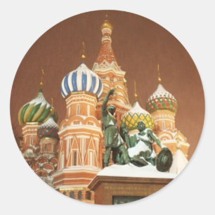 Russische Kathedrale Runder Aufkleber