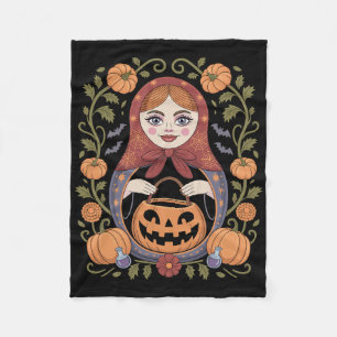 Russische Kultur Khokhloma Doll Matroska Halloween Fleecedecke