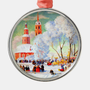 Russische Kunst-Weihnachtsgeschenk-Verzierungen Ornament Aus Metall