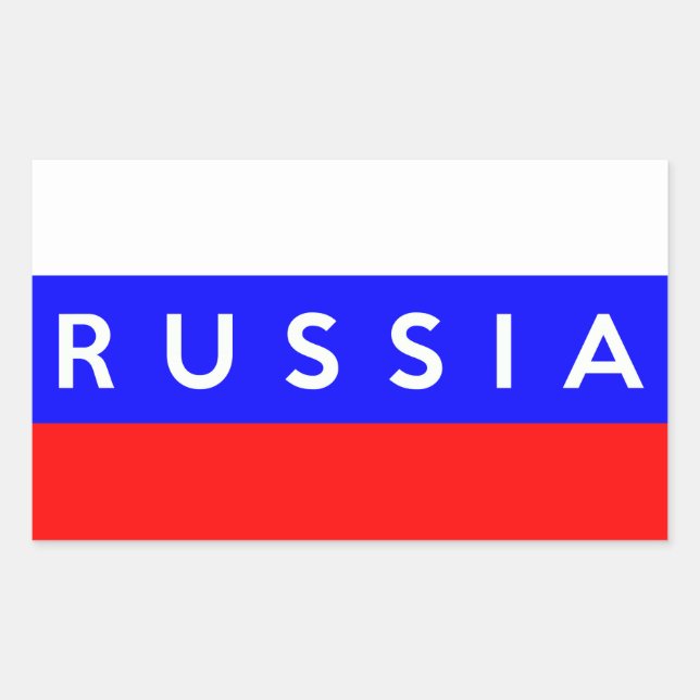 Russische Landesflagge Rechteckiger Aufkleber (Vorderseite)
