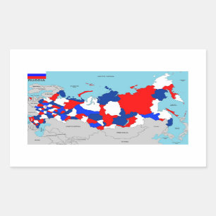Russische Landkarte Rechteckiger Aufkleber