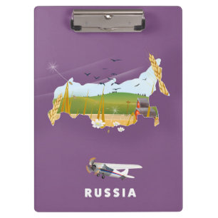 Russische Landkarte Reiseposter Klemmbrett