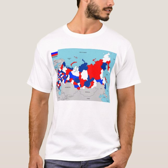 Russische Landkarte T-Shirt (Vorderseite)