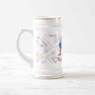 Russische Mädchen-Silhouette-Flagge Bierglas
