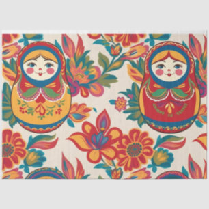 Russische Matryoshka Nesting Dolls floral Decoupag Seidenpapier