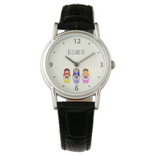 Russische Matryoshka Puppen Armbanduhr