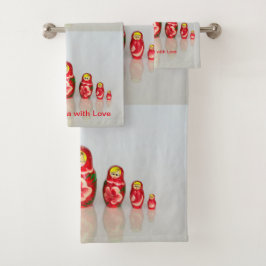 Russische Matryoshka-Puppen Badhandtuch Set