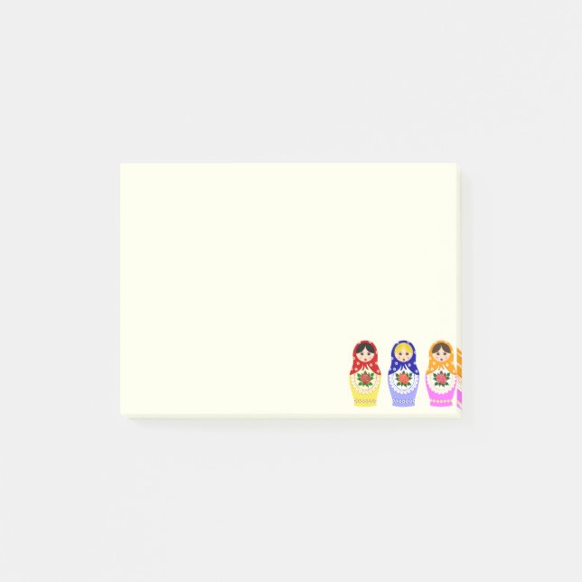Russische matryoshka Puppen Post-it Klebezettel (Vorderseite)