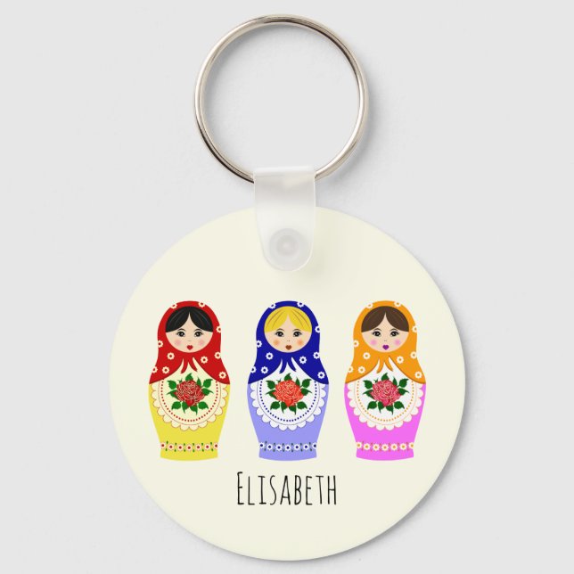 Russische Matryoshka Puppen Schlüsselanhänger (Vorderseite)