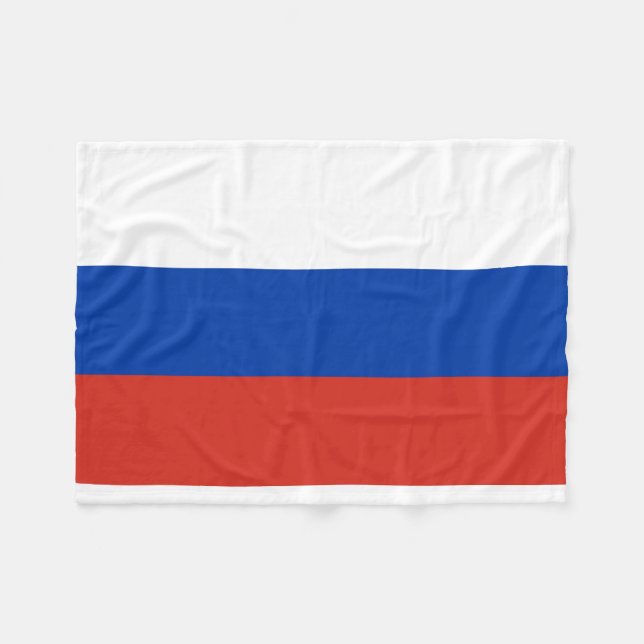 Russische Nationalflagge Fleecedecke (Vorderseite (Horizontal))