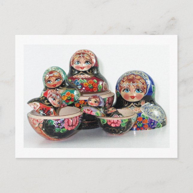 Russische Nest-Puppe-Postkarte Postkarte (Vorderseite)