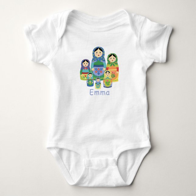 Russische Nesting Dolls Baby Strampler (Vorderseite)