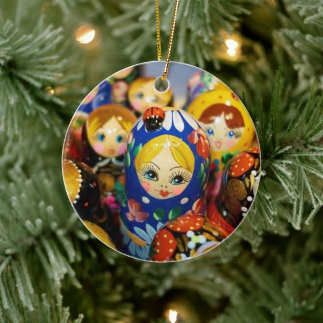 Russische Nesting Dolls Keramik Ornament (Baum)