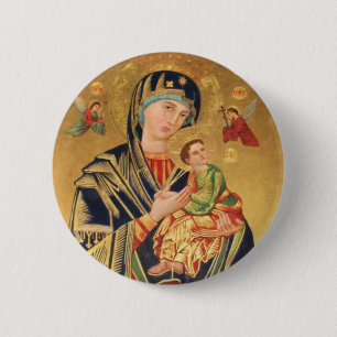 Russische orthodoxe Ikone - Jungfrau Mary und Baby Button