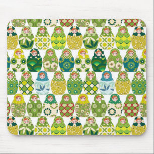 russische Puppe grün Mousepad
