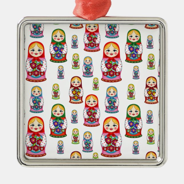 Russische Puppen Ornament Aus Metall (Vorne)
