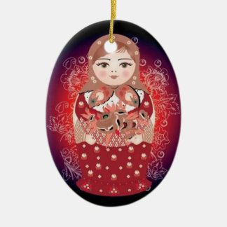 Russische Puppen-Weihnachtsverzierung "Ludmila " Keramikornament