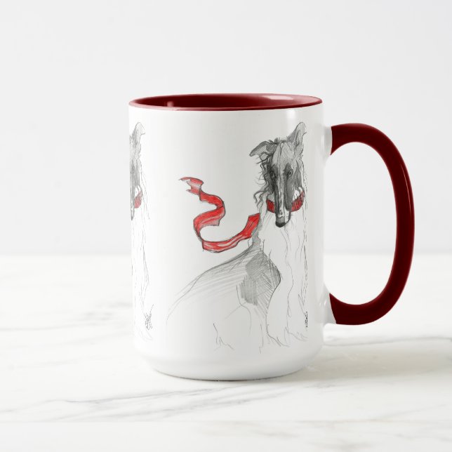 Russische rote Borzoi-Tasse Tasse (Rechts)