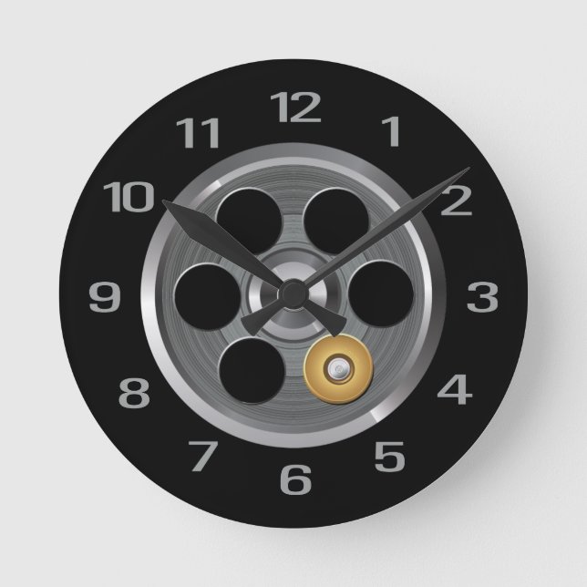 Russische Roulette-Wall-Uhr Runde Wanduhr (Vorderseite)
