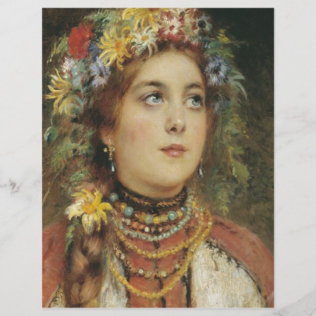 Russische Schönheit im sommerlichen Garland-Scrapb (Vorderseite)