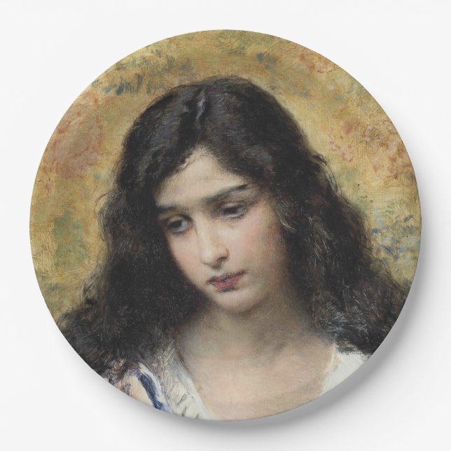 Russische Schönheit (von Konstantin Makovsky) Pappteller (Vorderseite)