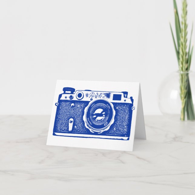 Russische Sowjetkamera - Navy Blue Karte (Vorderseite)