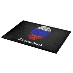 Russische Touchfingerabdruckflagge Schneidebrett