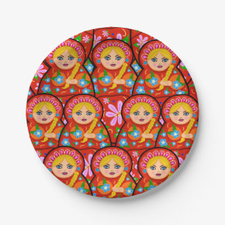 Russische Verschachtelungs-Puppe - Matryoshka Pappteller
