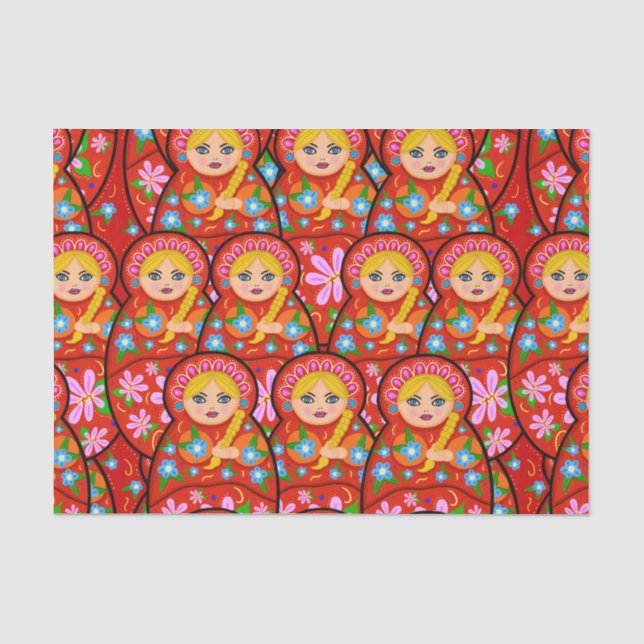 Russische Verschachtelungs-Puppe - Matryoshka Seidenpapier (Vorderseite)