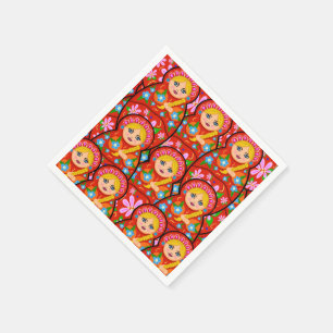 Russische Verschachtelungs-Puppe - Matryoshka Serviette