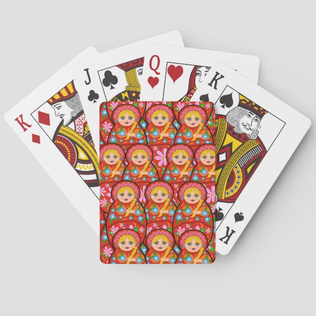 Russische Verschachtelungs-Puppe - Matryoshka Spielkarten (Rückseite)