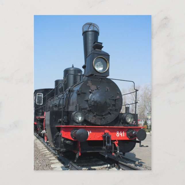 Russische Vintage Dampflokomotive OV-841 Postkarte (Vorderseite)