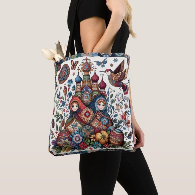Russische Volkskunst Babushka Boho Chic Mode Art Tasche (Von Nahem)