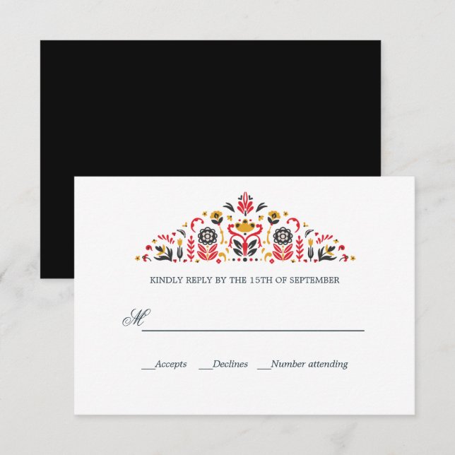Russische Volkskunst Khokhloma Formal WEDD RSVP (Vorne/Hinten)