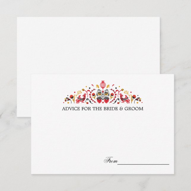 Russische Volkskunst Khokhloma Hochzeitsratgeber K Einladung (Vorne/Hinten)