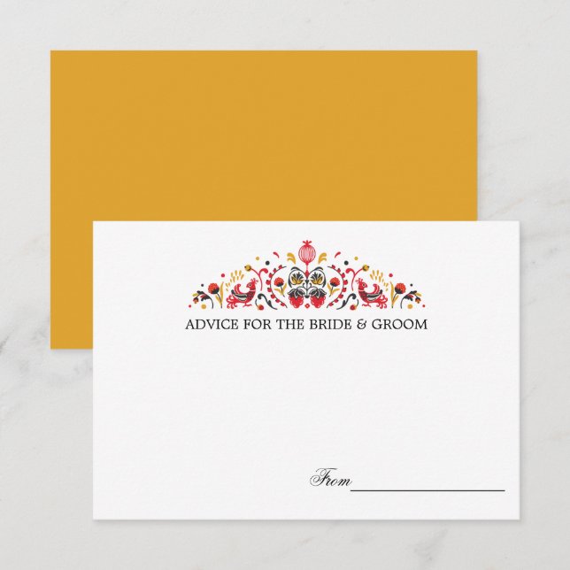 Russische Volkskunst Khokhloma Hochzeitsratgeber K Einladung (Vorne/Hinten)