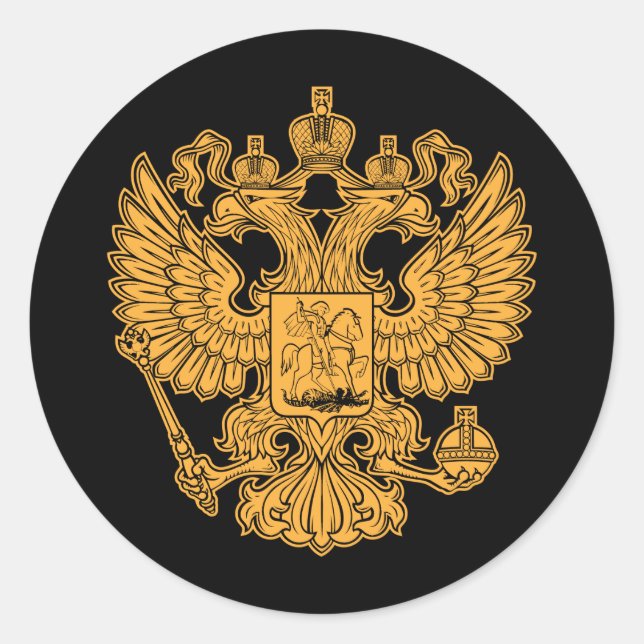 Russische Wappen-Coat der Russischen Föderation Runder Aufkleber (Vorderseite)