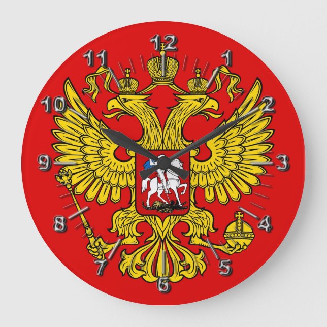 Russische Wappen Große Wanduhr (Vorderseite)