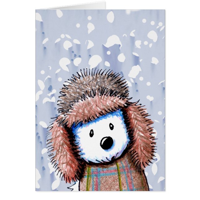 Russische Winter Hat Westie Card (Vorne)